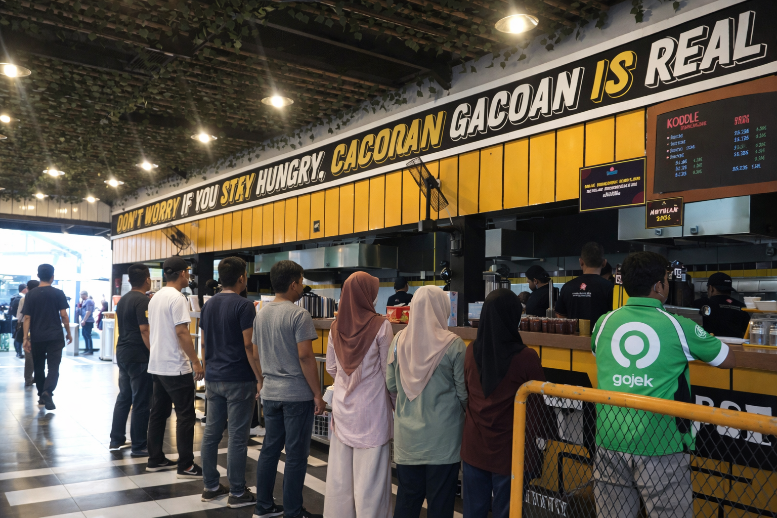 Suasana kerja tim Mie Gacoan Tanjung Selor